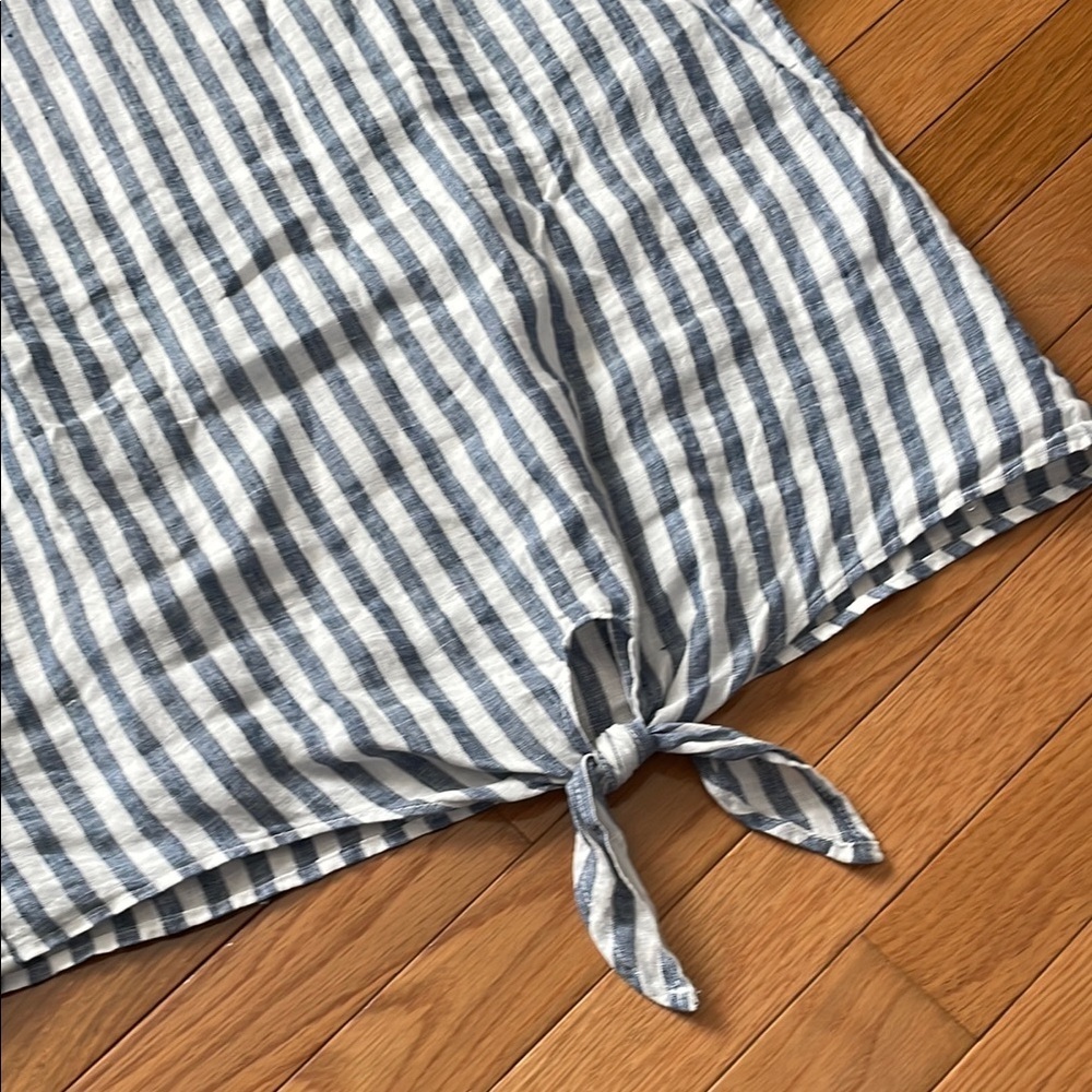 L.L. Bean lined Blue and White Striped Women's Top small - Picture 3 of 8